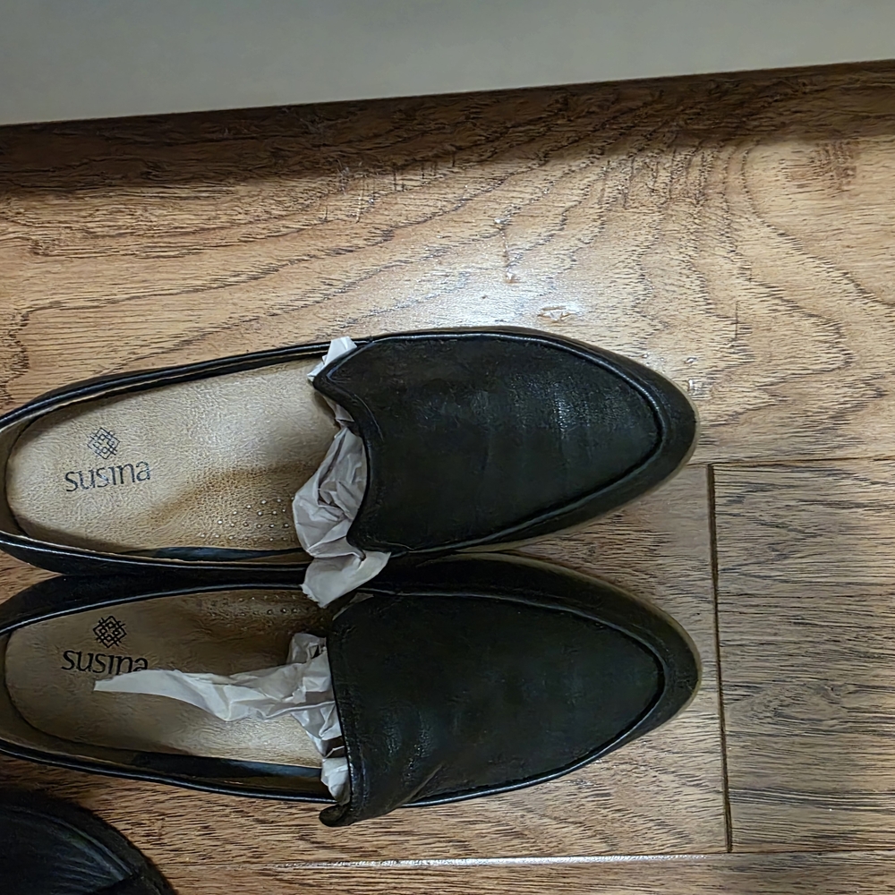 Black Leather Loafters